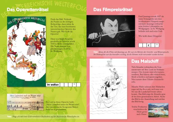 OÖ Landesausstellung - St. Wolfgang - children's catalog based on riddles designed by ateliers philipp kreidl photo graphik design