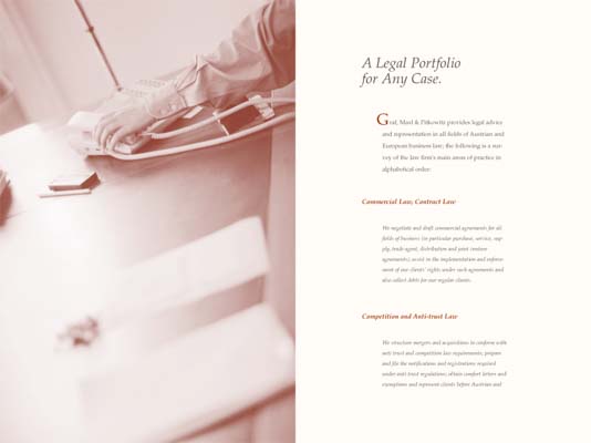 Graf Maxl & Pitkowitz - Attorneys at law - brochure designed by ateliers philipp kreidl photo graphik design