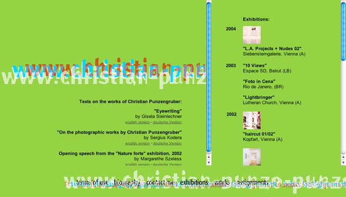 website christian punzengruber - artist designed by ateliers philipp kreidl photo graphik design